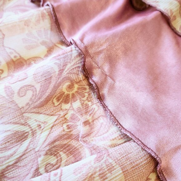 Guess Mauve Vintage 2000s Midi High-Low Dress | Boho Paisley | Size 11 - Picture 11 of 16